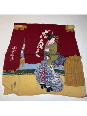 Women's Unbranded Red Gold Japanese Geisha Scarf One Size